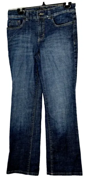 Nine West Womens Jeans Size 6 Boot Cut Mid-Rise Button Flap Pockets Blue Cotton