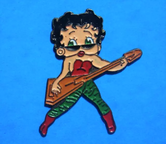Betty Boop - Playing Guitar - Vintage Lapel Pin - Hat Pin - Pinback