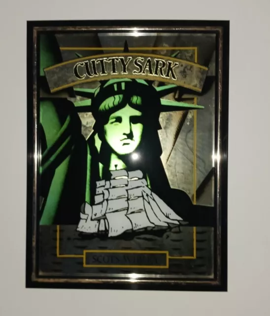 Cutty Sark Scots Whiskey, Statue of Liberty Mirror, 1978 Vintage, Cutter Ship