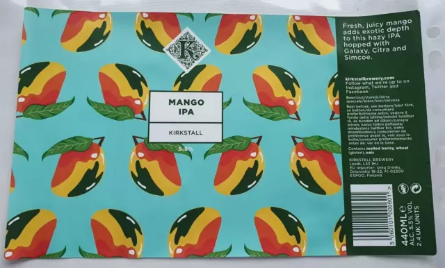 Craft Can Beer Wrap - Mango - Kirkstall Brewery- UK