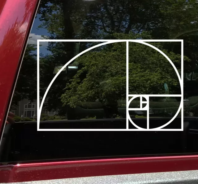 Golden Ratio Vinyl Decal - Fibonacci Spiral Sequence Art Nature Die Cut Sticker