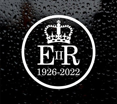 Pegatina Vinilo De La Reina Isabel II - Logotipo Para Coche, Furgoneta, Portátil, Color A Elegir