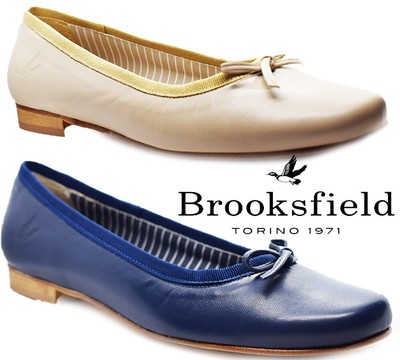 brooksfield scarpe eleganti donna comode basse ragazza da Brooksfield pelle blu per 37 38 