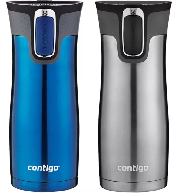 Contigo 2-Pack West Loop Stainless Steel Travel Mug, 16 oz - Monaco/Stainless