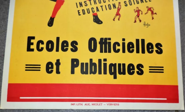 Ancienne Affiche publicitaire an'50 pour les écoles libres et publiques 2