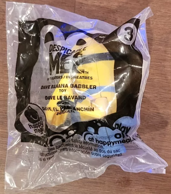 McDonalds Happy Meal Despicable Me 2 Dave Banana Minion Toy! NIP! Un-Opened!