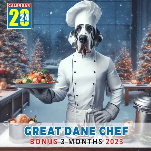GREAT DANE CHEF Calendar 2024 Jan 2024 to Dec 2024 Bonus 3 Months last