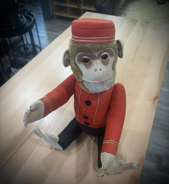 ビンテージ Yes/No ベルホップ・モンキー SCHUCO 1920年代？ VINTAGE 1920'S - Schuco Yes/No Bellhop Monkey - Rare German Toy