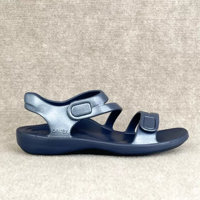 Aetrex Shoes Womens 11 Jillian Sport Sandal Navy Rubber Strappy Water Pool Beach