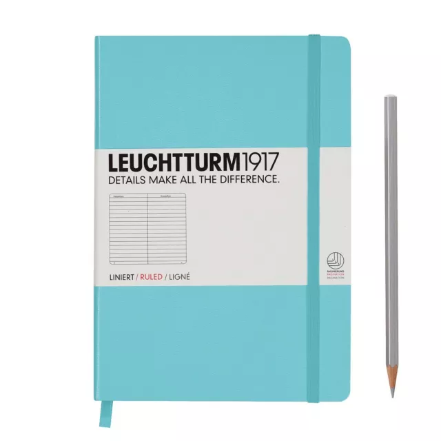 NOTEBOOK- LEUCHTTURM1917 A5 Hard Cover Lined Light Blue