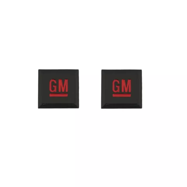 2x Fender / Door GM Logo Emblems for Silverado Suburban Tahoe Matte Black Red