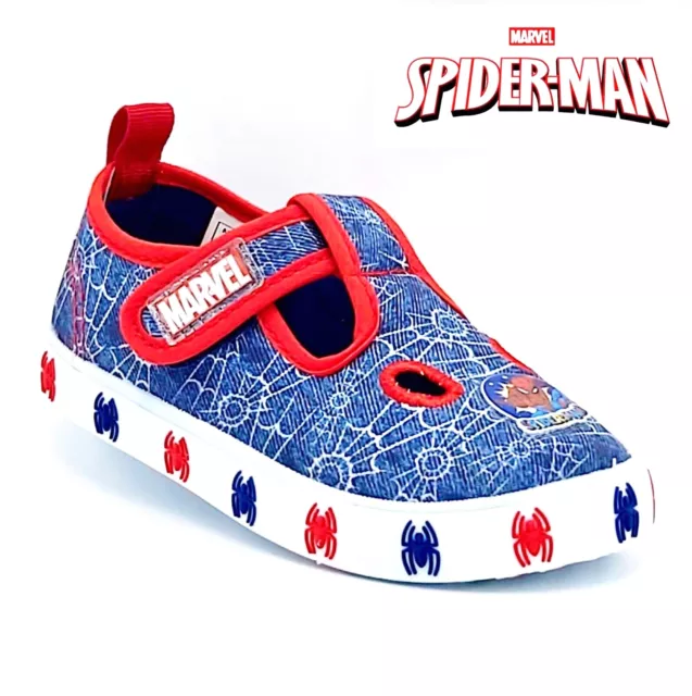 scarpe SPIDERMAN da bambino ginnastica in tela pantofole bimbo asilo a strappo