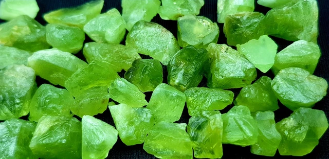232 Ct Beautiful Lush Green Color Peridot Crystal Lot from Supat nala