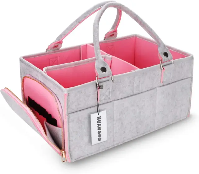 Baby Diaper Caddy Organizer for Girl Boy Large Nursery Storage Bin Basket Portab