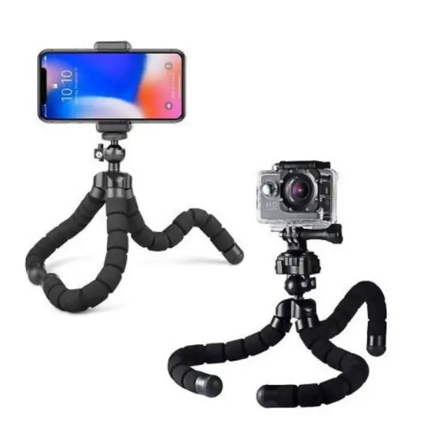Supporto treppiede smartphone con aggancio a 360° mini Tripod da 13 cm GoPro