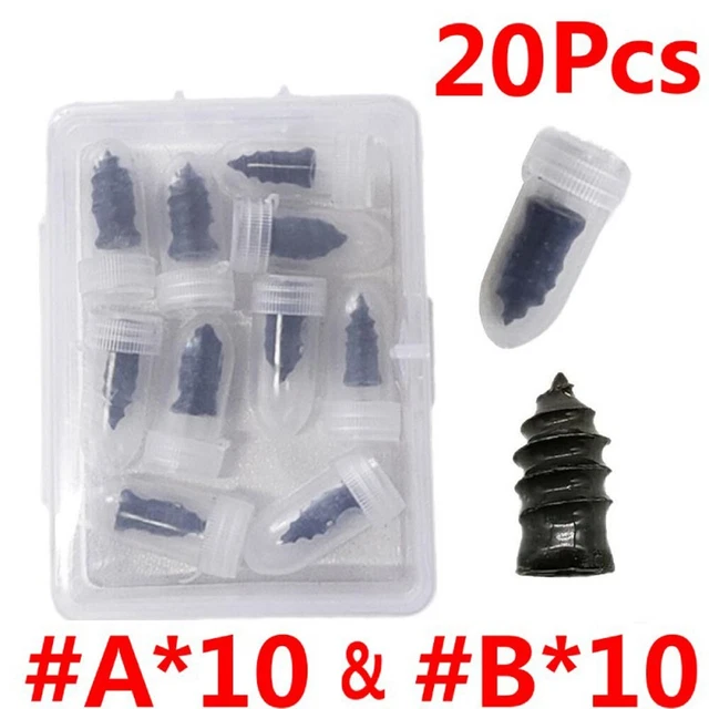 Kit strumenti riparazione pneumatici sottovuoto auto 20 pz unghie in gomma per riparazione pneumatici tubeless