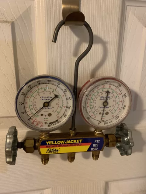 yellow jacket 41212R Test and Charging Manifold Gauges R12/R22/R502 USED