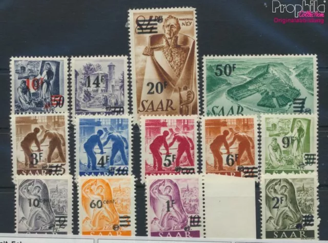Briefmarken Saarland 1947 Mi 226II-238II (kompl.Ausg.) mit Falz(9483150
