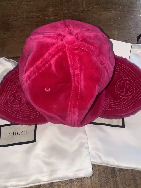 Chapeau enfant Gucci VEVLET ROSE NEUF AVEC ÉTIQUETTES (à l'origine 315 £) 8 ans 3