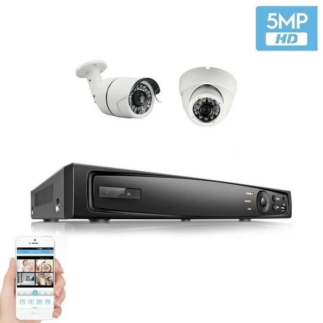 Caméra de sécurité blanche HIKVISION COMPATIBLE 2x5MP MIX avec dispositif...