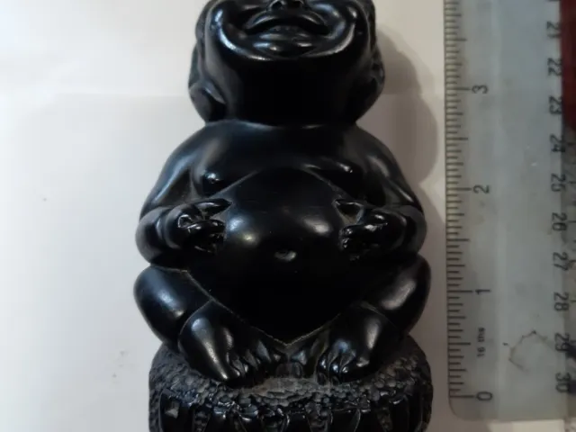 Vintage Hawaii Coco Joe's Laki "Lucky" Figurine 4.25" Black Tiki