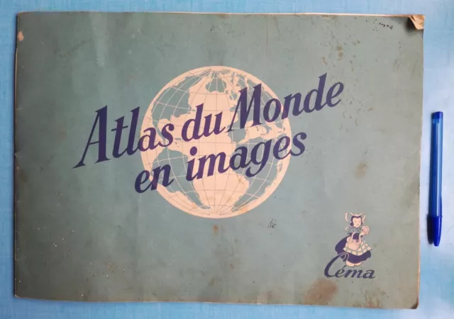 Album Collecteur de chromos Atlas du monde en images Margarine Céma 1955 Bondues