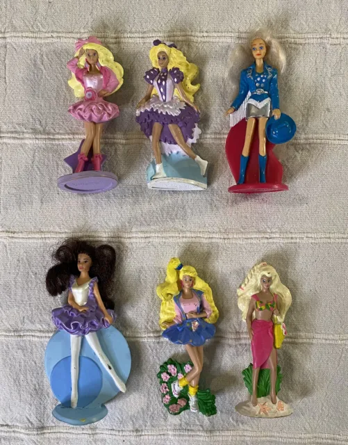 Vintage 1991 1992 Mattel Barbie McDonalds Happy Meal Toys Lot x 6 Dolls