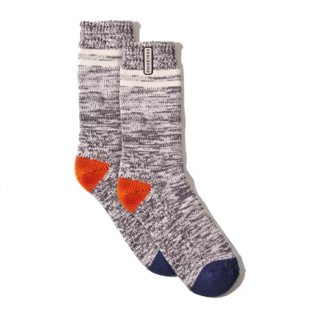 Sealskinz Thwaite Bamboo Twisted Sock Gry/Nvy/Or/Crm