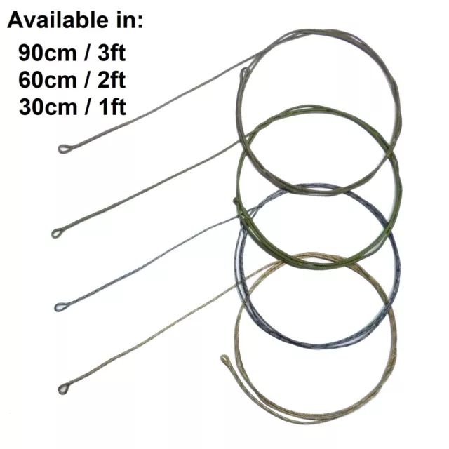 45lb Leadcore Leaders Looped Carp Fishing Tackle 4 Colours, Qty 3 or 5