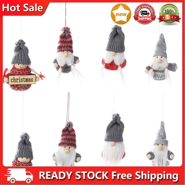 1pair Christmas Pendant Crafts Cartoon Hanging Party Decoration for Holiday Gift
