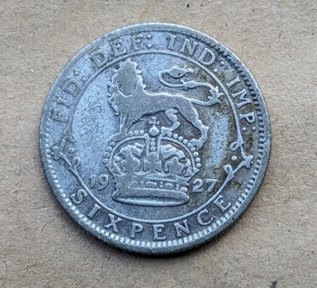 1927 George V silver Sixpence
