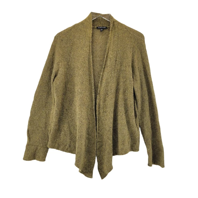Eileen Fisher Wool Mohair Cashmere Blend Cardigan Sweater M Light Green