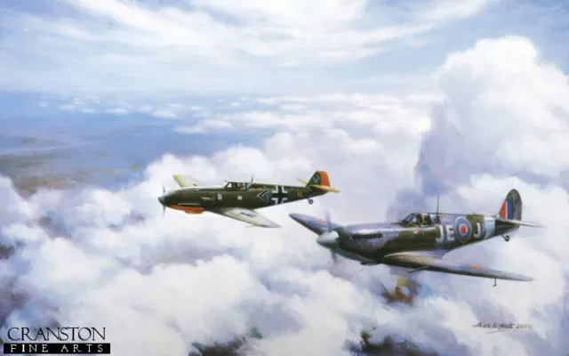 Battle of Britain Aviation art print RAF  Spitfire Fighter Ace Johnnie Johnson