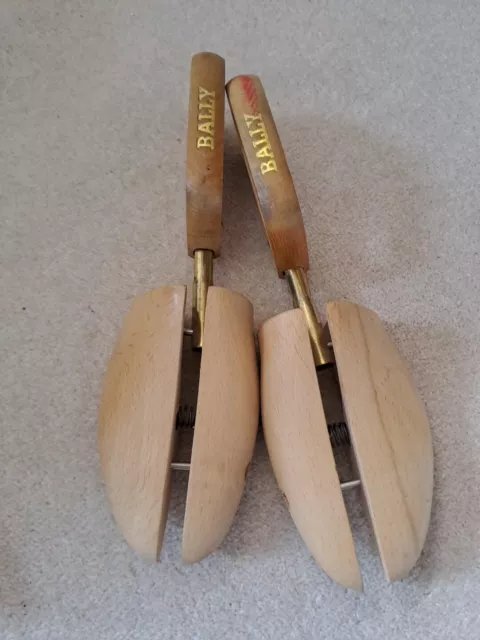 Vintage Bally Wooden Shoe Trees by Dasco Large Adjustable High Quality VGC Small