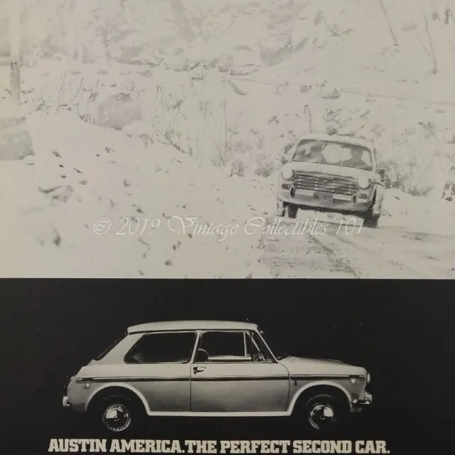 1970 Austin America 2-Door 1300 Mk2 classic car photo art decor vintage print ad