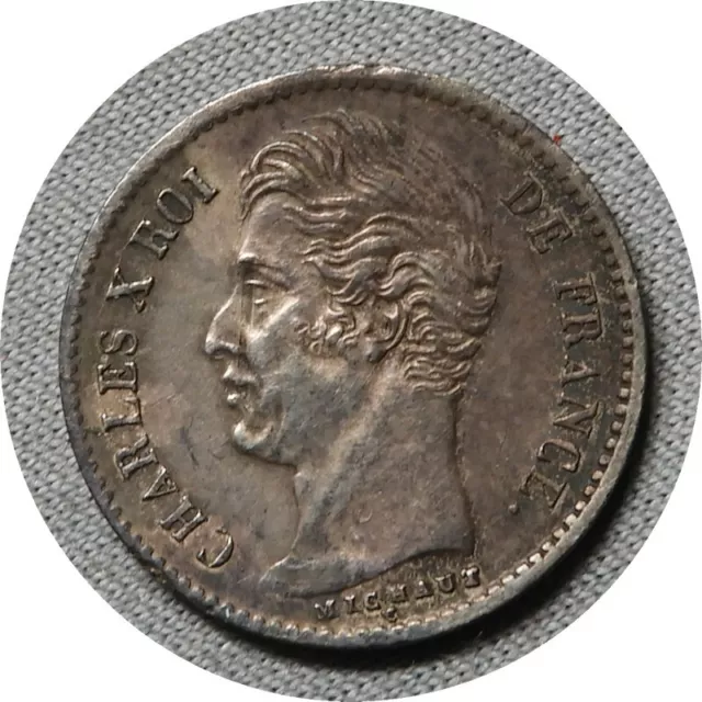 elf France Kingdom 1/4 Franc 1828 A   Charles X  Silver