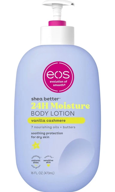 EOS 24H Moisturizing Body Lotion Lightweight Vanilla Cashmere Vegan 16 FLOZ