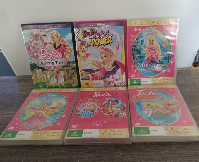 Lot 8 Barbie Children DVD's: Barbie Movies