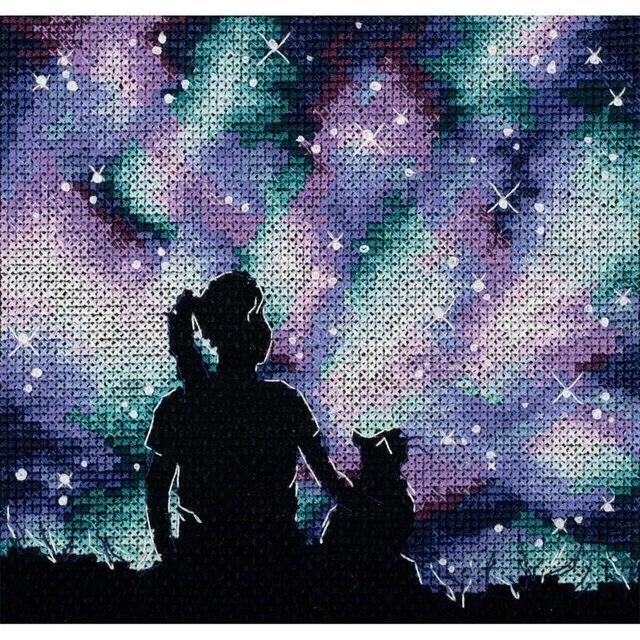 Kit Point De Croix RTO 'Chats' - Broderie Comptée DIY 18x25 Cm Sur Aida 14ct