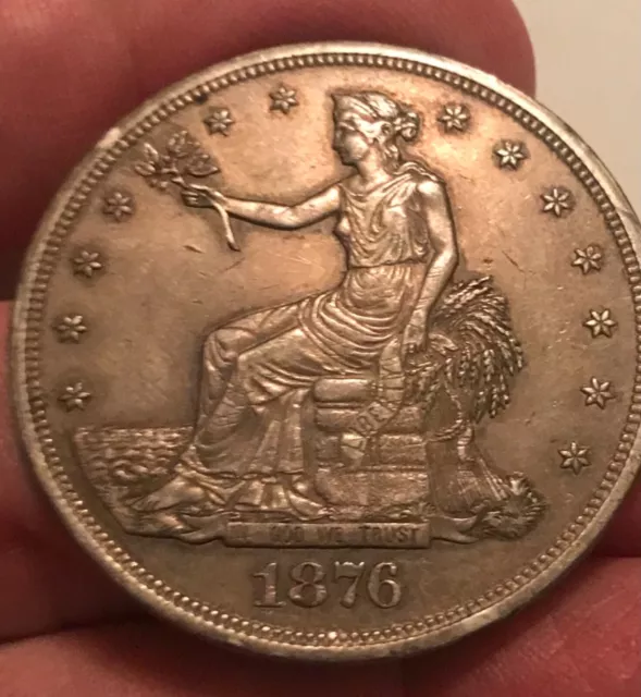 1876 Trade Dollar  , XF + , / AU scarce