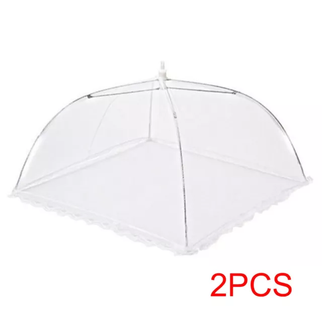 2Pcs Food Cover Pop Up Mesh Net Dome Insect Repellent Cake BBQ Collapsible 32cm