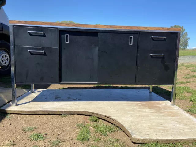 Vintage Mid Century Modern Steelcase  Tanker Credenza