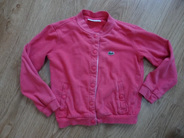 Felpa in jersey rosa ragazza LACOSTE GIACCA MATERIALE MAGLIONE TAGLIA 8 ETÀ 6 ANNI