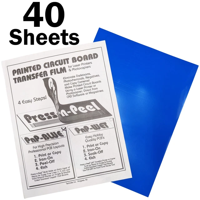 40 SHEETS PRESS N PEEL Blue PCB Transfer Film Printable A4 Size 74 99 40 SHEETS PRESS N PEEL Blue PCB Transfer Film Printable A4 Size 74 99