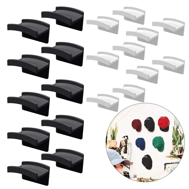 Cappello per montaggio a parete organizer cappelli autoadesivo nero/bianco -