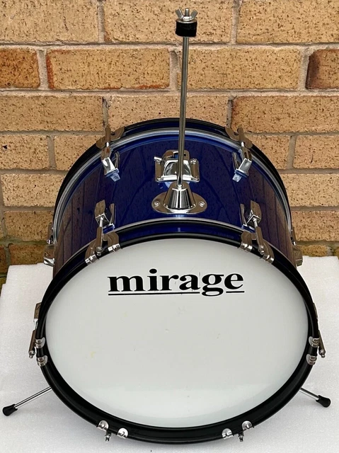 Mirage 16'' X 12'' Bass Drum  Wood  Blue with Cymbal stand