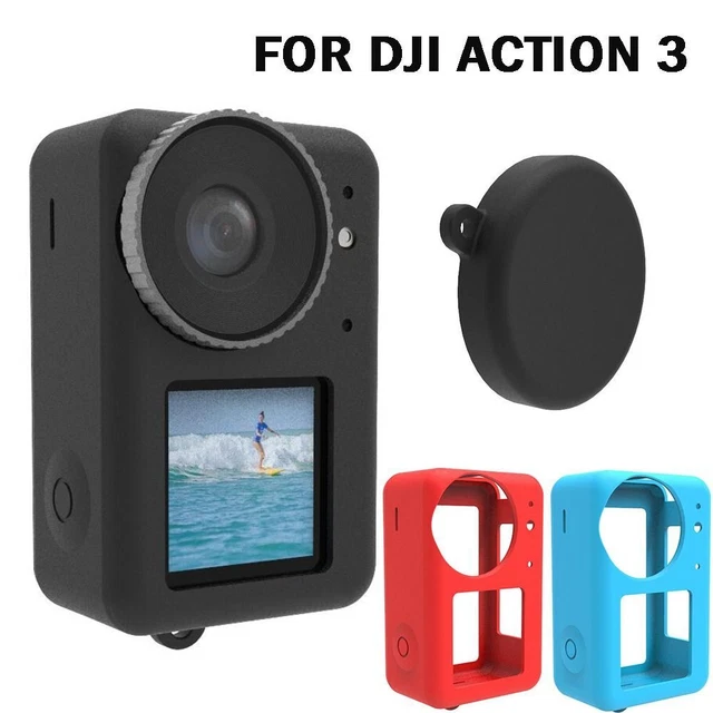 Funda protectora de silicona para cámara para lentes anticaídas para DJI Osmo Action 3