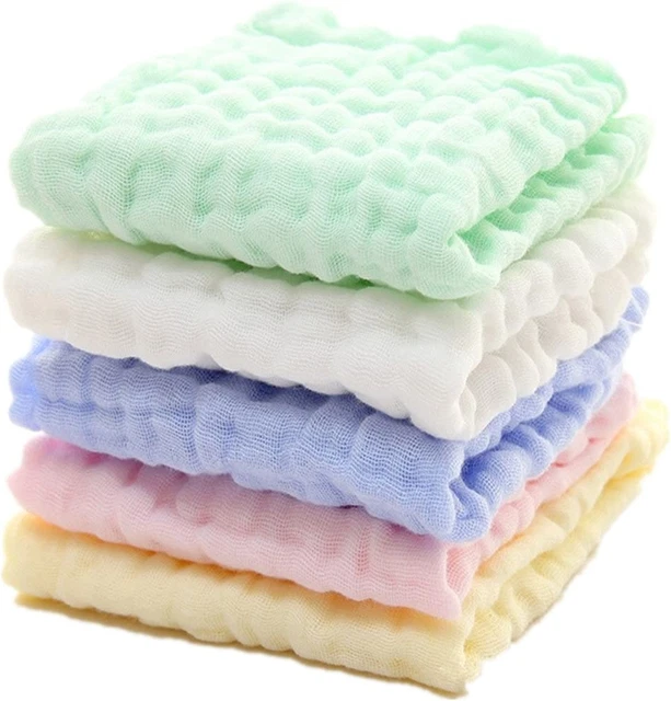 Baby Muslin Washcloths - Natural Muslin Cotton Baby Wipes - Soft Newborn Baby...