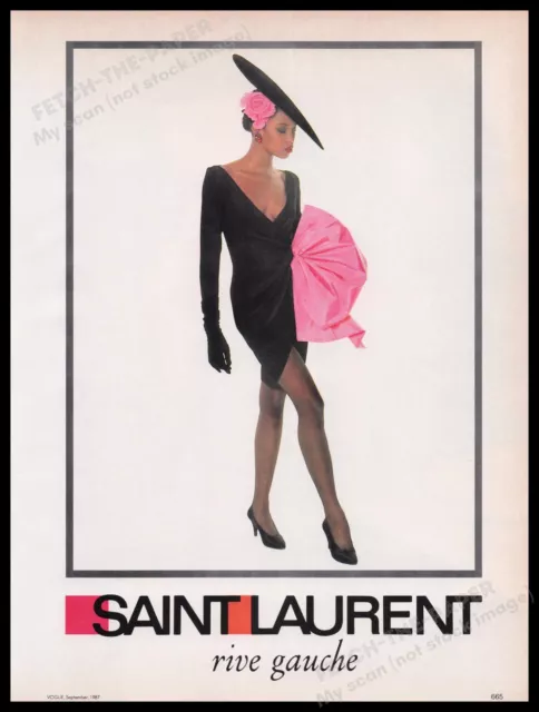 Saint Laurent Clothing Fashion 1980s Print Advertisement Ad 1987 Tall Legs Model