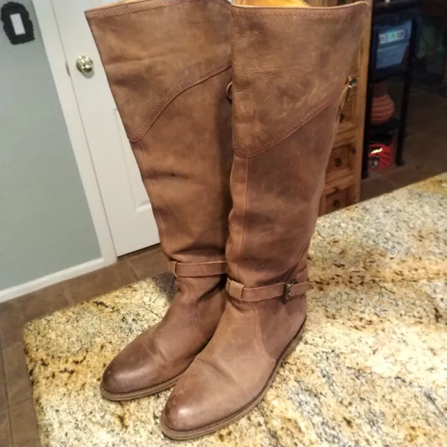 Frye Dorado 77557 Leather Riding Equestrian Tall Boots Brown Women's Size 6